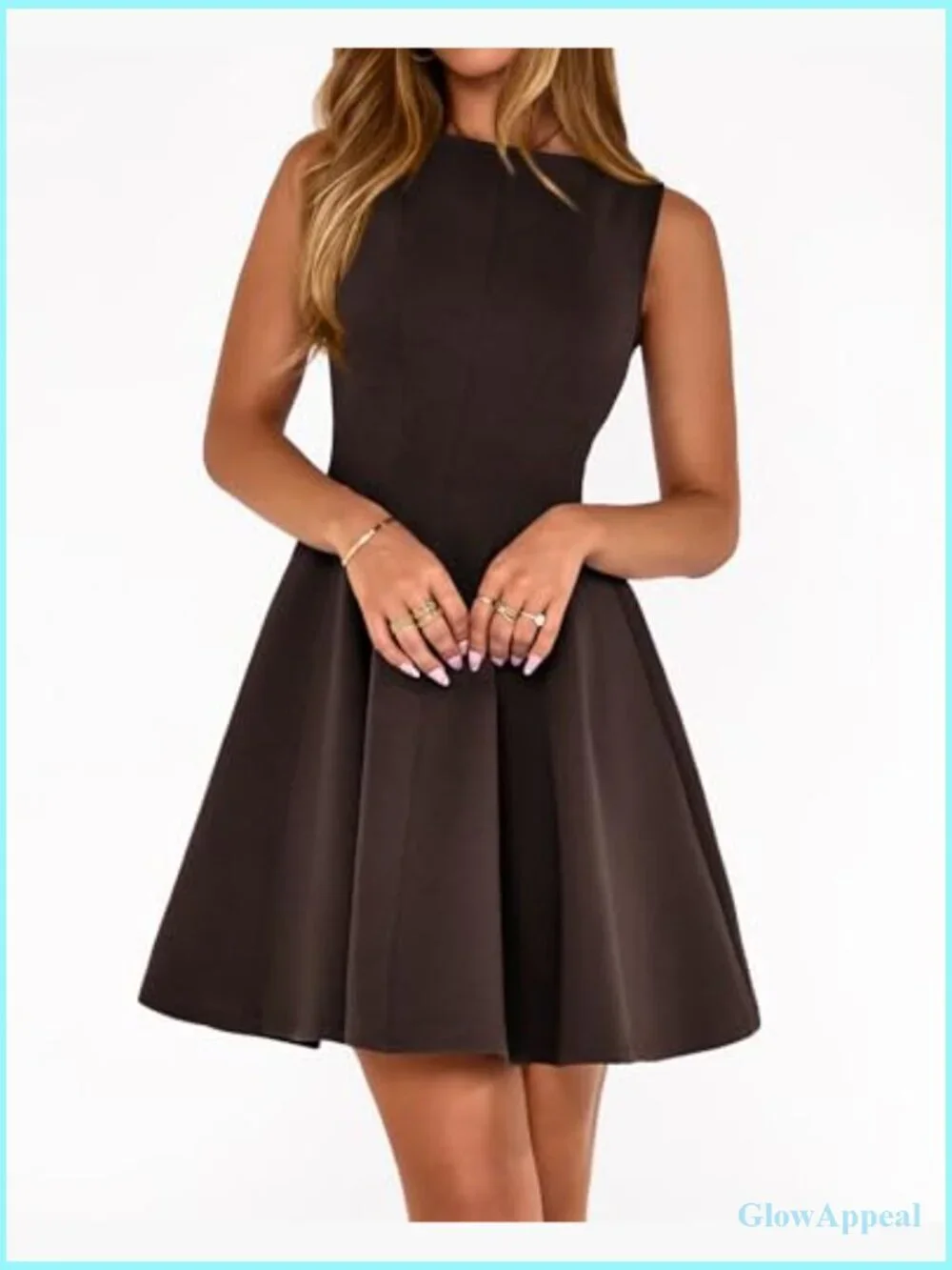 Elegant A-Line Cocktail Mini Dress Sleeveless Boat Neck